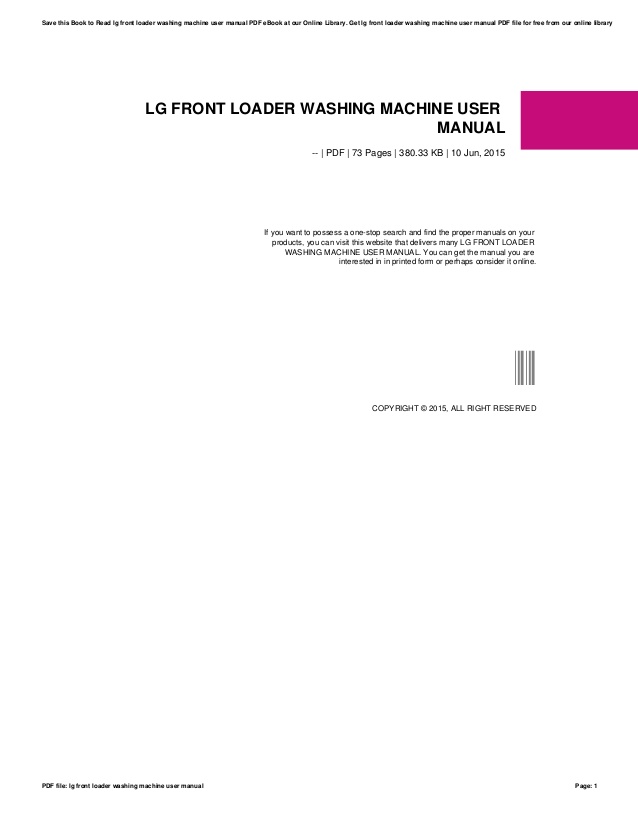 Lg direct drive 7kg front loader user manual 2017